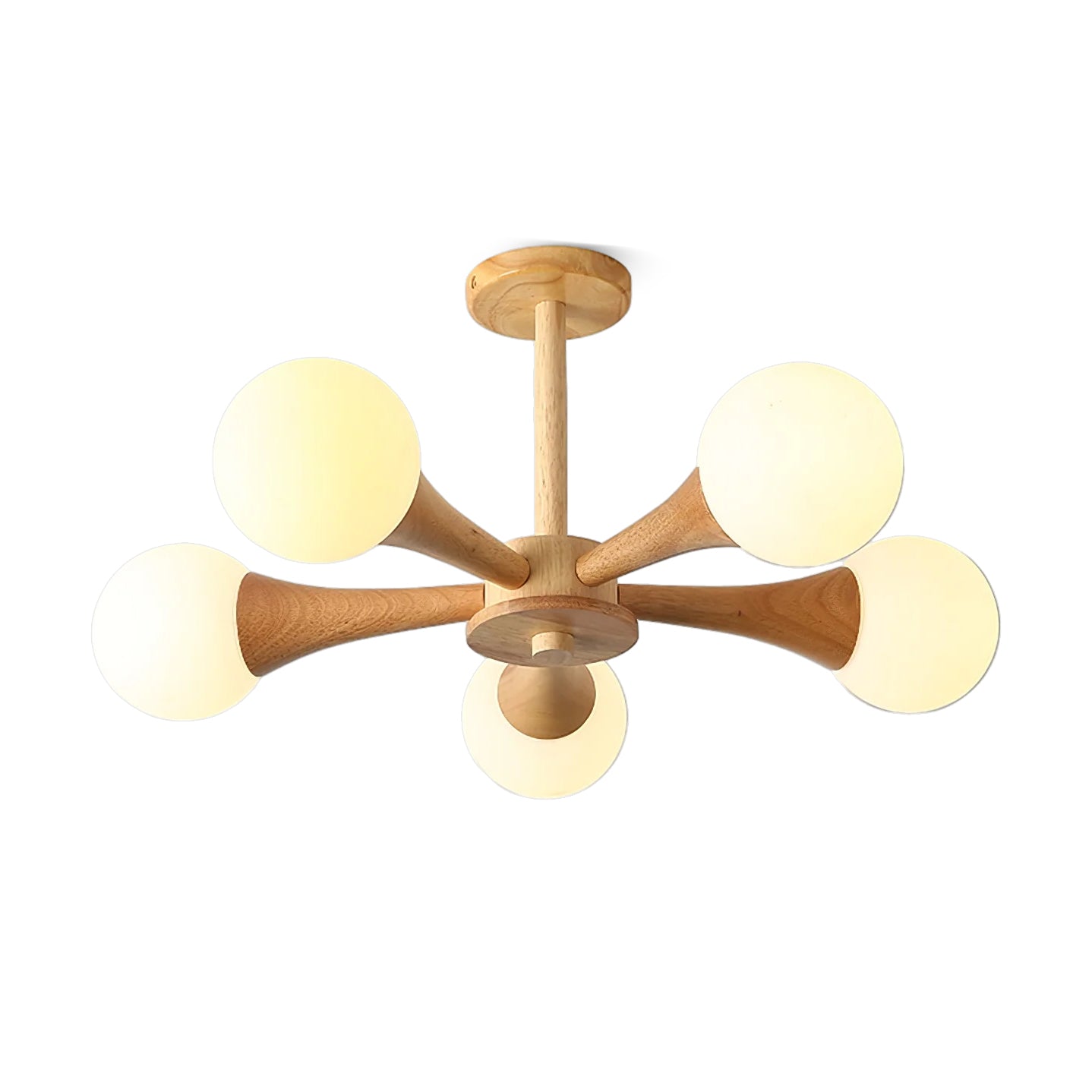 Liora Warm Glow Wood And Glass Ceiling Pendant For Small Spaces