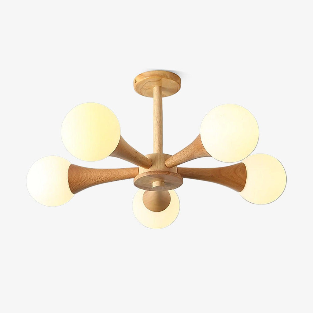 Liora Warm Glow Wood And Glass Ceiling Pendant For Small Spaces