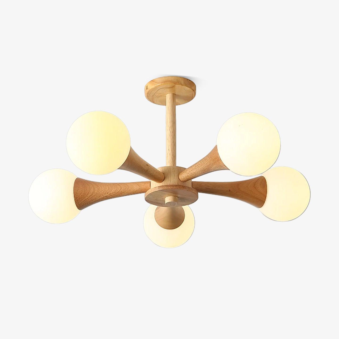 Liora Warm Glow Wood And Glass Ceiling Pendant For Small Spaces
