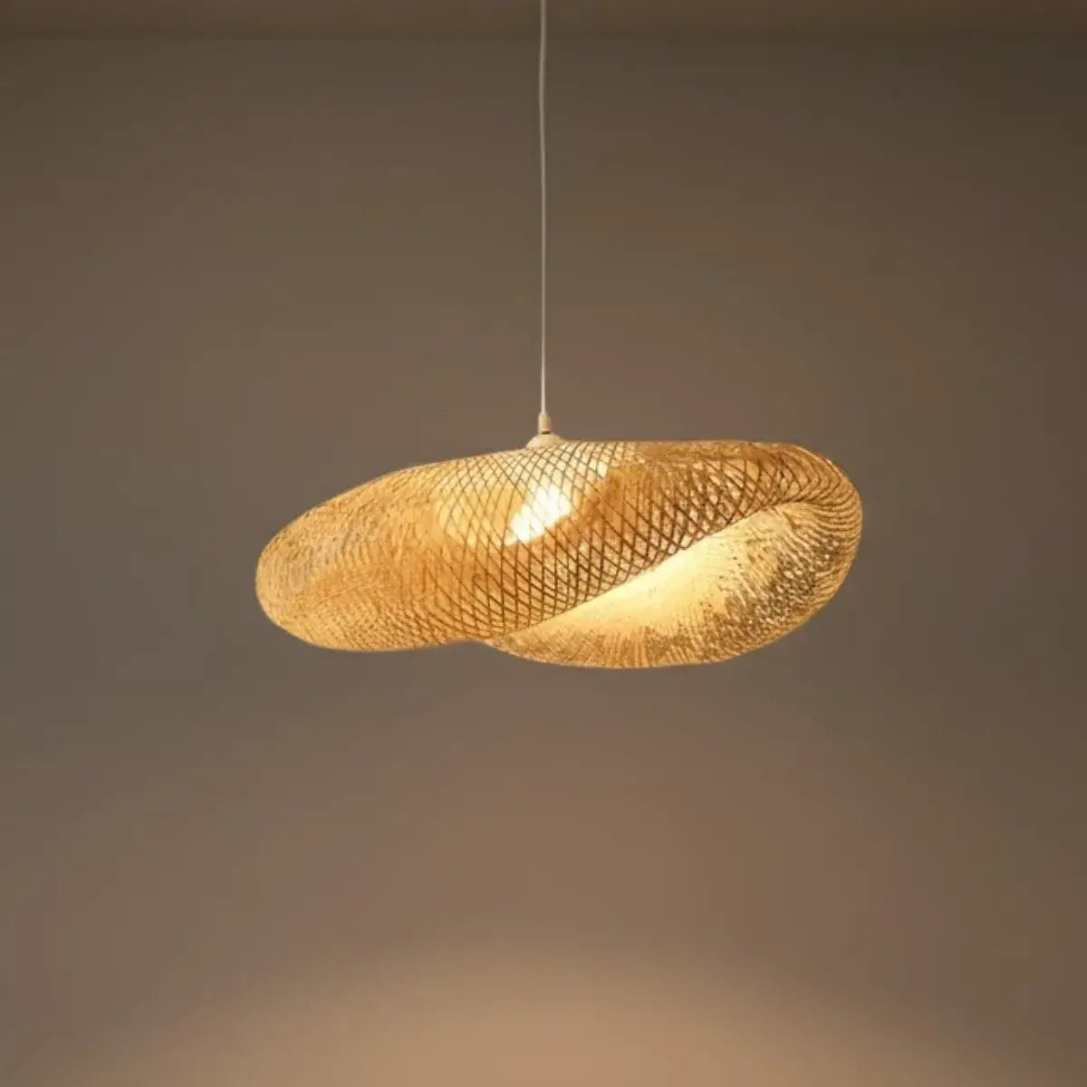 Natural Bamboo Pendant Light – Irregular Wood Design for Dining Room - Flindria