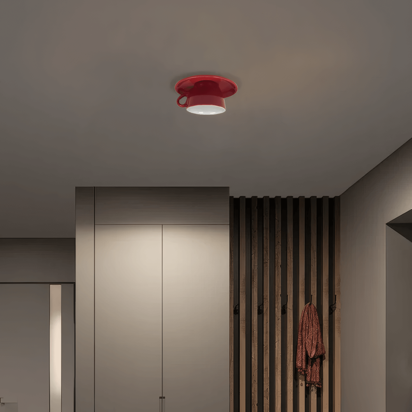 Art Deco Ceramic Ceiling Light - 7-Color Options Cup Design for Bedroom - Flindria