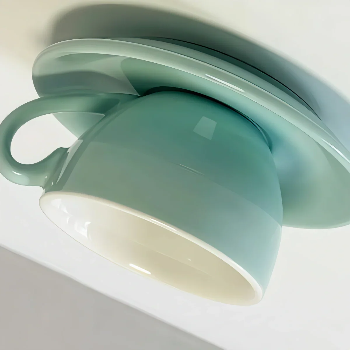 Art Deco Ceramic Ceiling Light - 7-Color Options Cup Design for Bedroom - Flindria