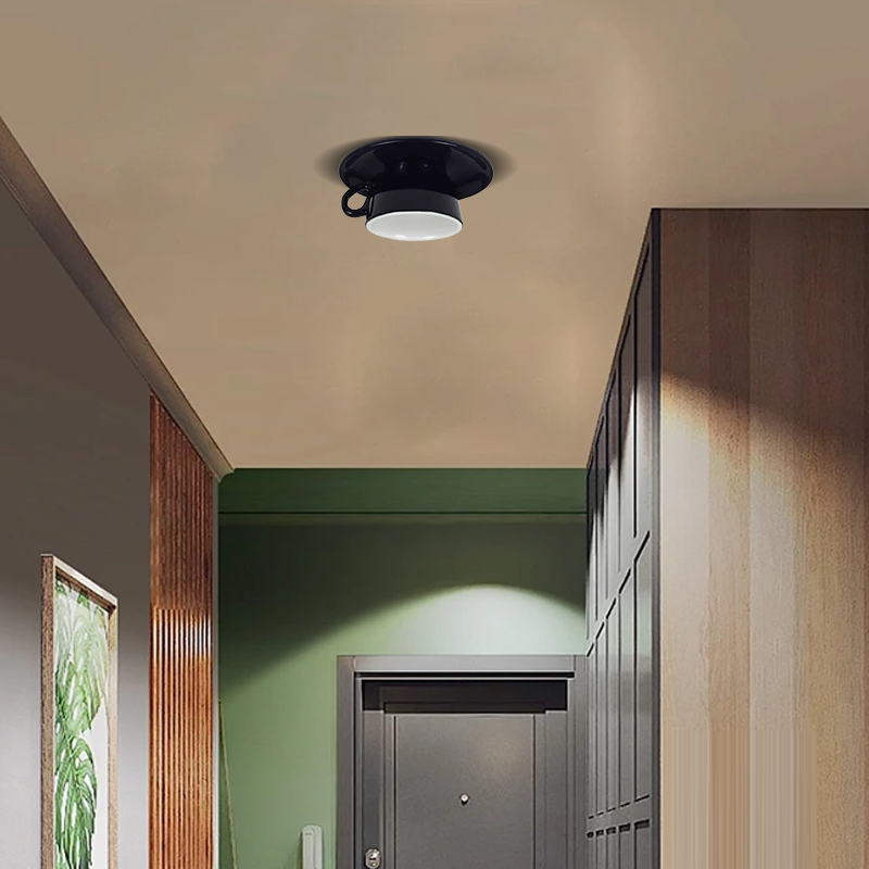Art Deco Ceramic Ceiling Light - 7-Color Options Cup Design for Bedroom - Flindria