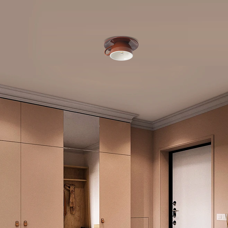 Art Deco Ceramic Ceiling Light - 7-Color Options Cup Design for Bedroom - Flindria