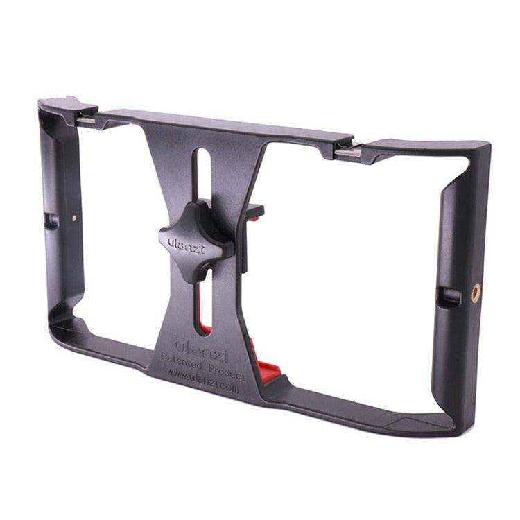 Mobile Phone Video Rig Cage — Integrated LED Light, Stable Shooting Grip
