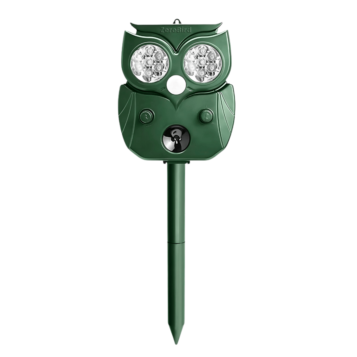 Repelente solar de aves com ação tripla — mecanismo de ativação multissensorial