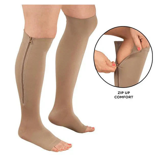Zippered Compression Socks Support Stockings 20-30 mmHg | Filindra