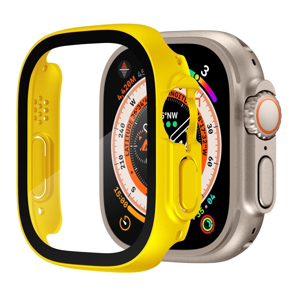 Apple Watch Ultra üveg képernyővédő tok — rápattintható, átlátszó
