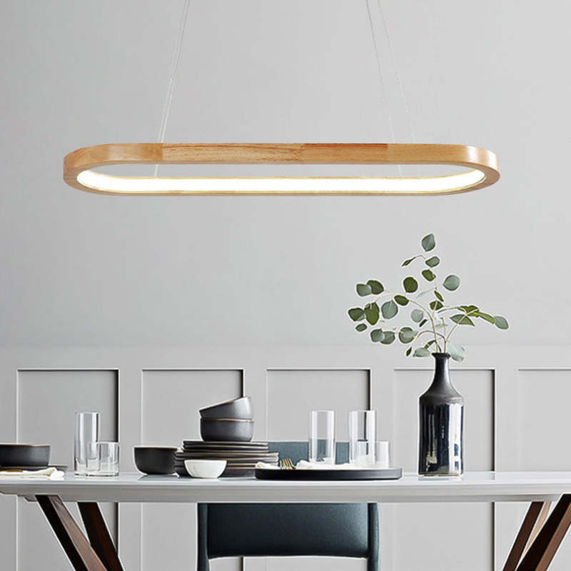 LumaWood Wooden Finish LED Pendant Light — Subtle Metal Accents