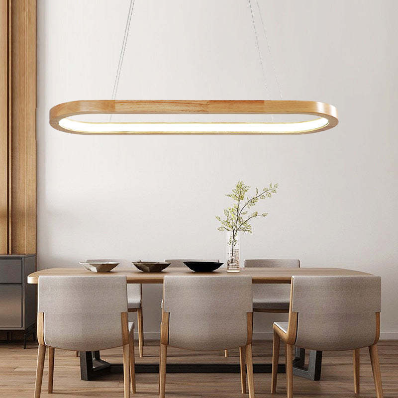 LumaWood Wooden Finish LED Pendant Light — Subtle Metal Accents
