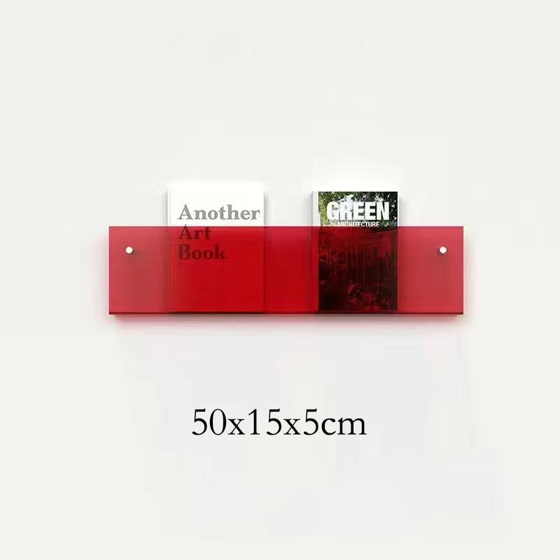 Floating Acrylic Magazine Holder — Wall Mount, 12 Colors
