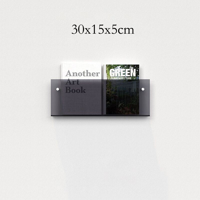 Floating Acrylic Magazine Holder — Wall Mount, 12 Colors