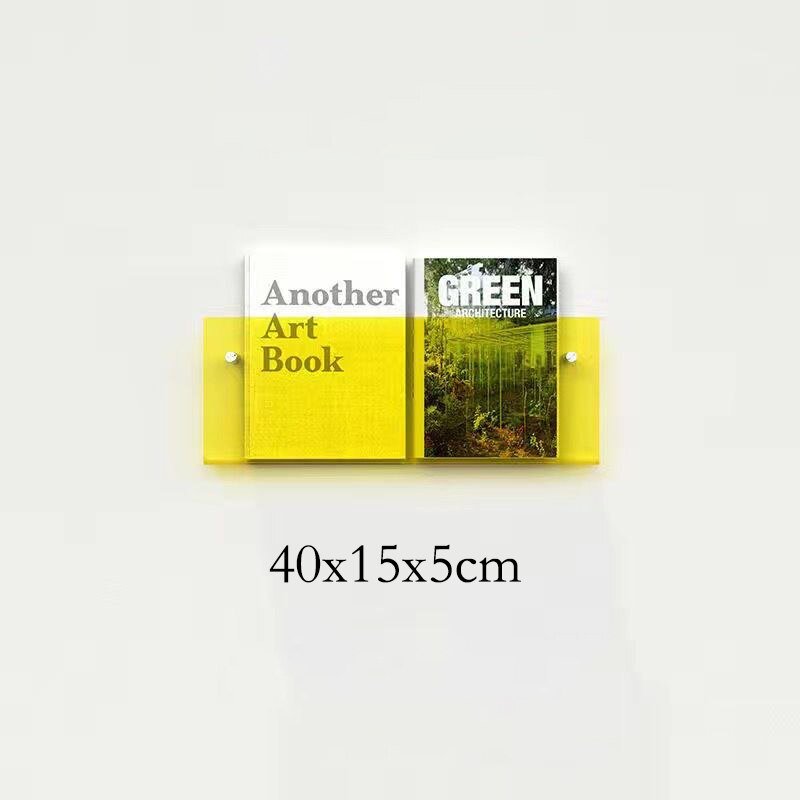 Floating Acrylic Magazine Holder — Wall Mount, 12 Colors