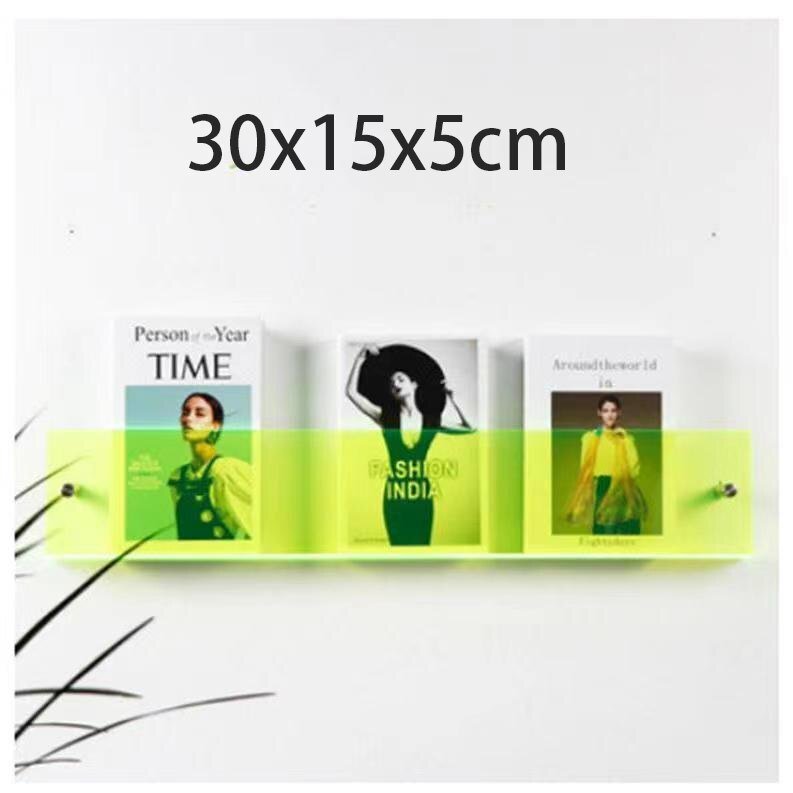 Floating Acrylic Magazine Holder — Wall Mount, 12 Colors