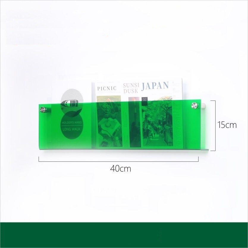 Floating Acrylic Magazine Holder — Wall Mount, 12 Colors