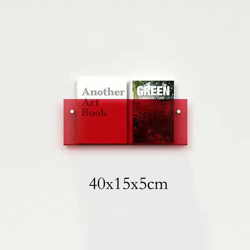 Floating Acrylic Magazine Holder — Wall Mount, 12 Colors