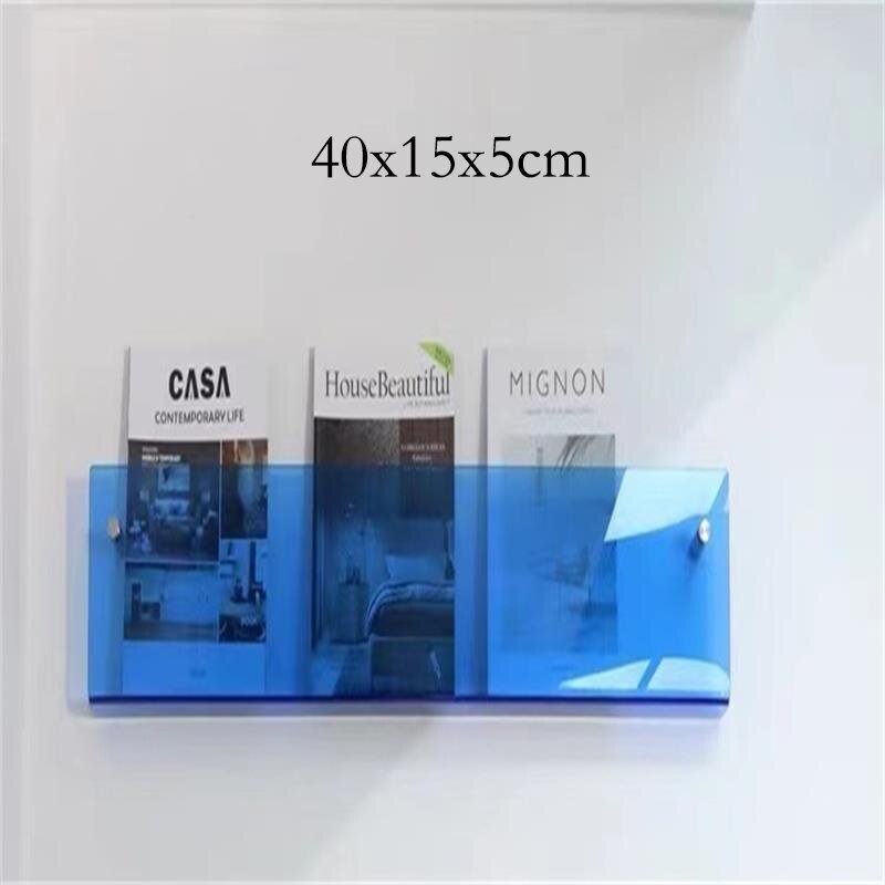 Floating Acrylic Magazine Holder — Wall Mount, 12 Colors