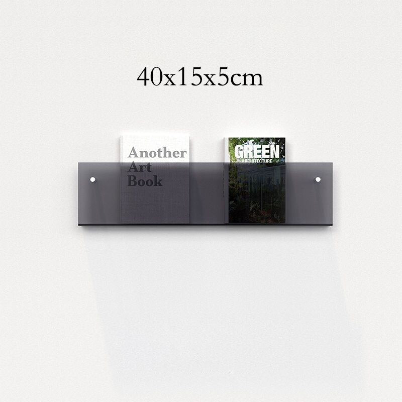 Floating Acrylic Magazine Holder — Wall Mount, 12 Colors
