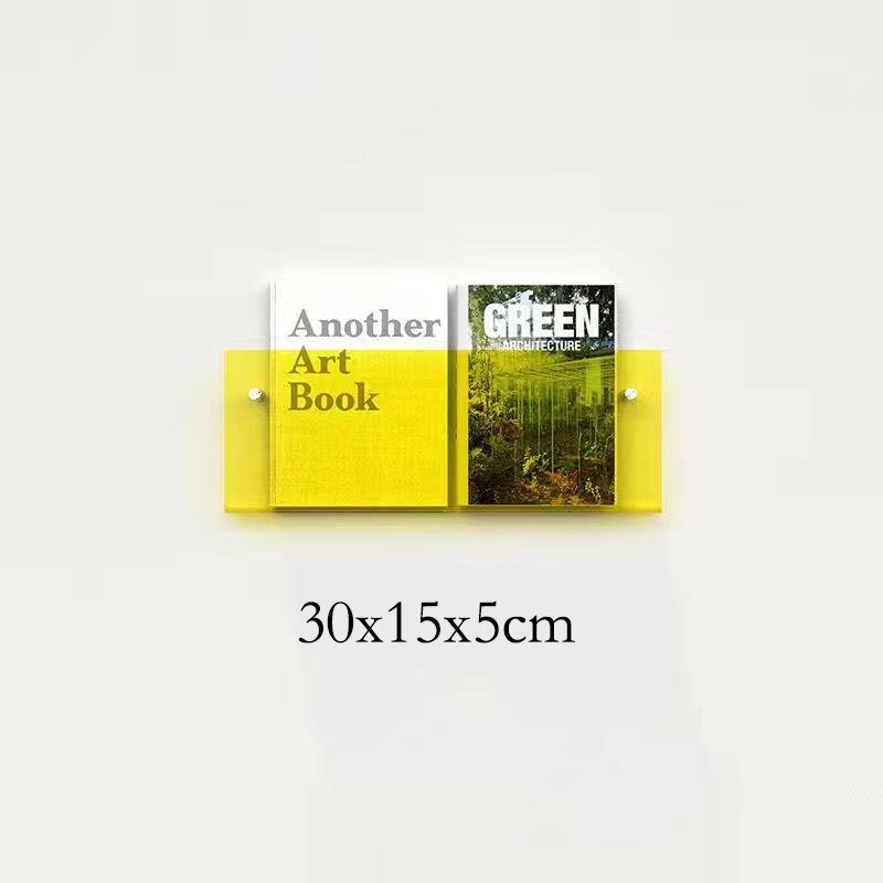 Floating Acrylic Magazine Holder — Wall Mount, 12 Colors