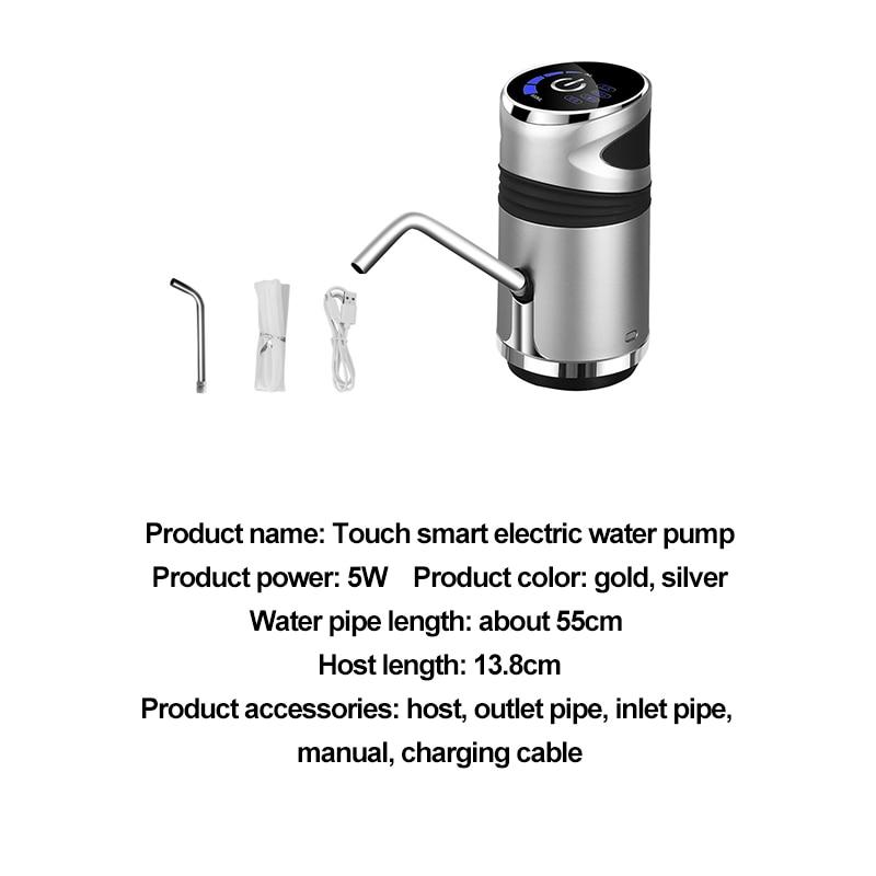 Pompa ricaricabile per bottiglie d’acqua — Erogazione con un tocco, blocco bambini, ricarica USB