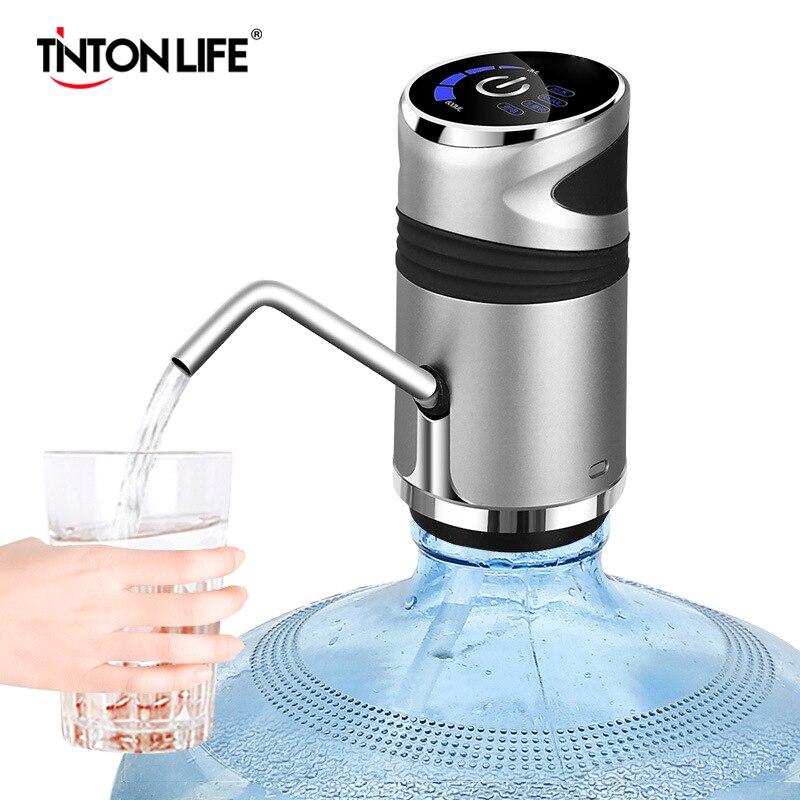 Pompa ricaricabile per bottiglie d’acqua — Erogazione con un tocco, blocco bambini, ricarica USB