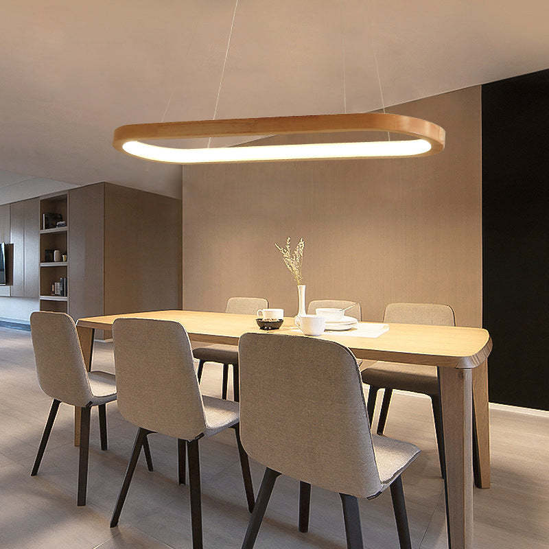 LumaWood Wooden Finish LED Pendant Light — Subtle Metal Accents
