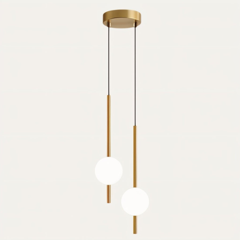 Suspension LED réglable Lyra — Abat-jour en boule de verre, silhouette d’inspiration nordique