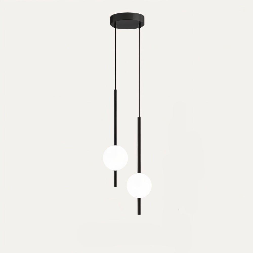 Suspension LED réglable Lyra — Abat-jour en boule de verre, silhouette d’inspiration nordique