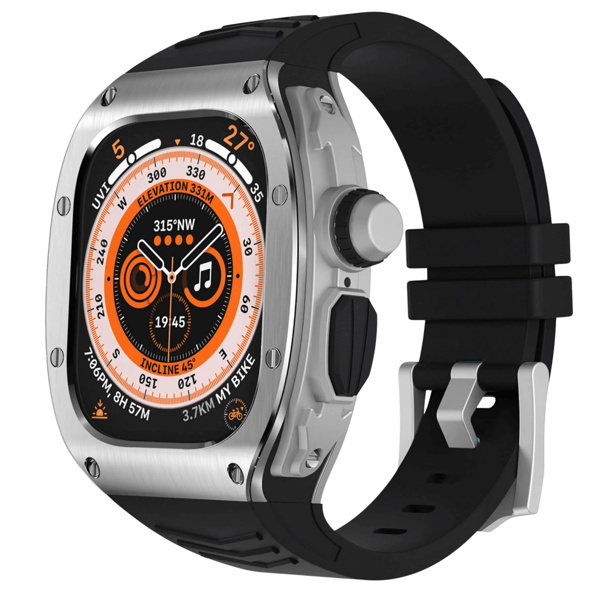 Apple Watch Ultra Stainless Steel Case & Silicone Band