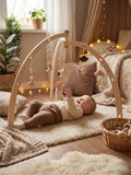 Moon and Stars Wooden Activity Arch — Crossed Frame Construction, Baby Sensory Play Gym