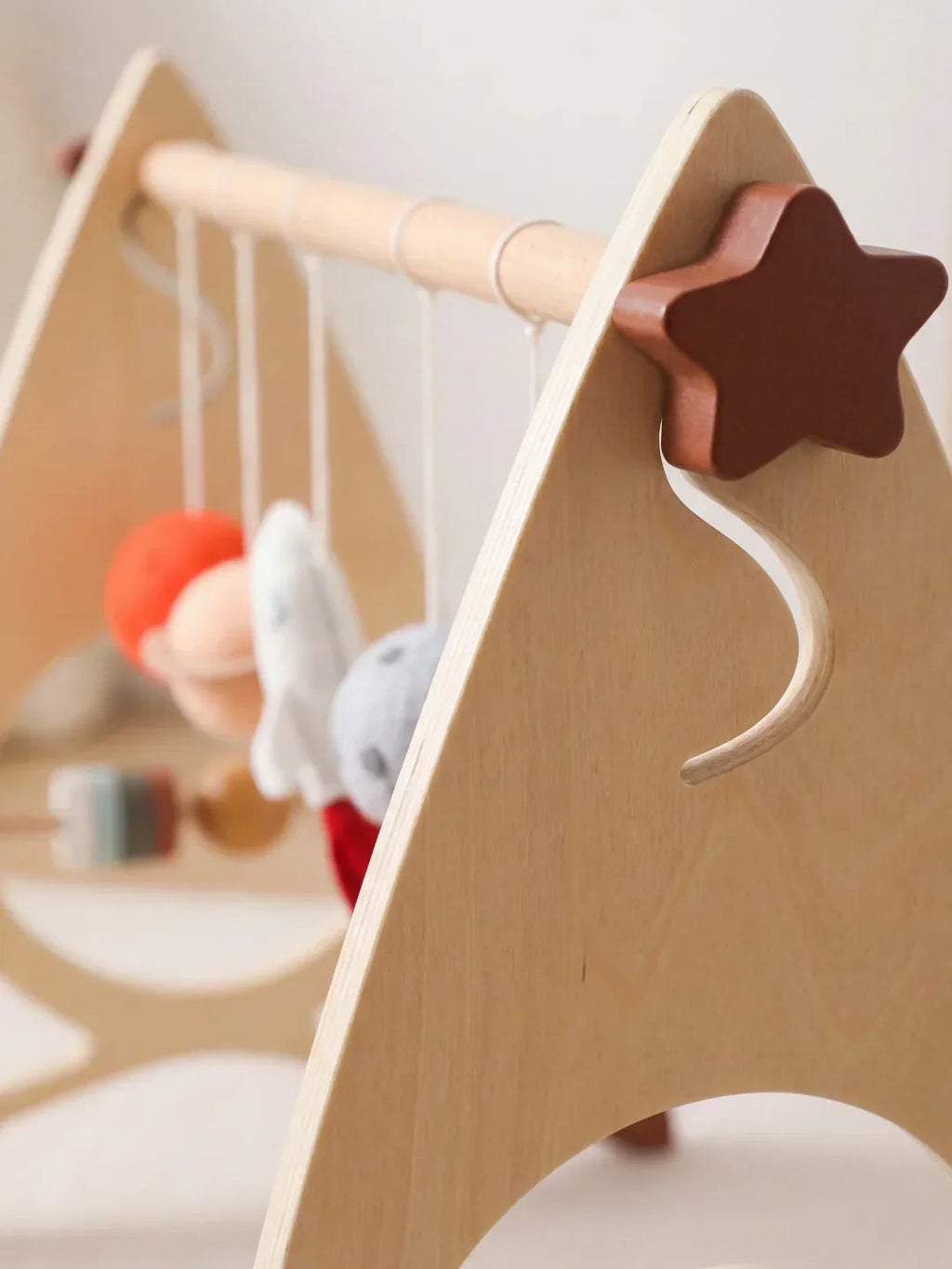 Wooden Sensory Play Arch — Space Rocket and Star Themed Toy Gym