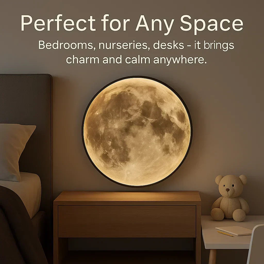 NovaLume Moon Glow LED-lampa — Integrerad dimmerstyrning, jämn månliknande finish