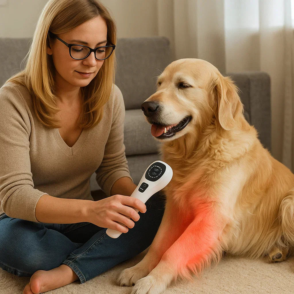 CanineLuma handhållen laser för hundar — hud- och ledvårdsenhet med dubbla våglängder på 808nm och 650nm