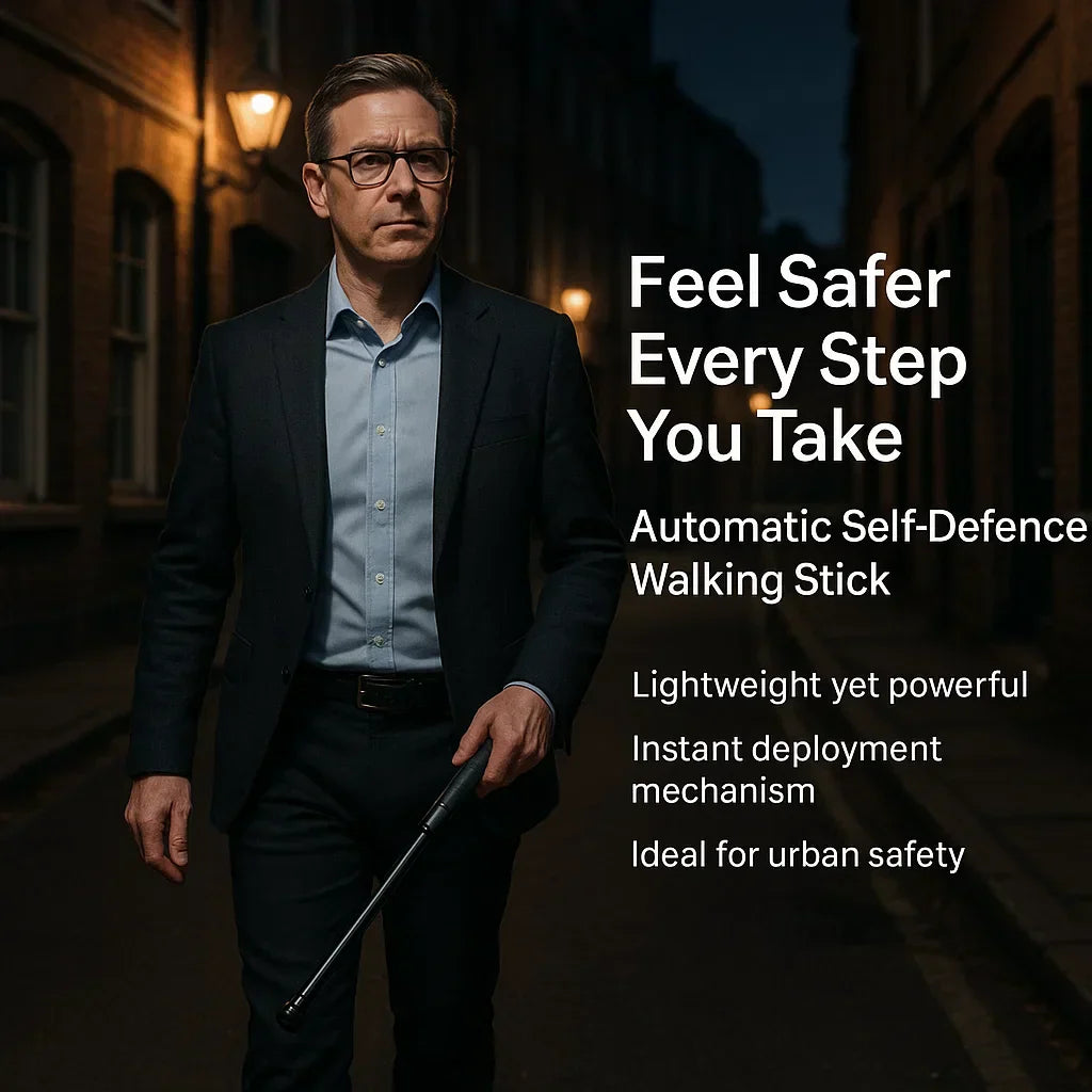Self-Defense Walking Stick – Automatic Anti-Slip Grip & Hiking Safety | Filindra