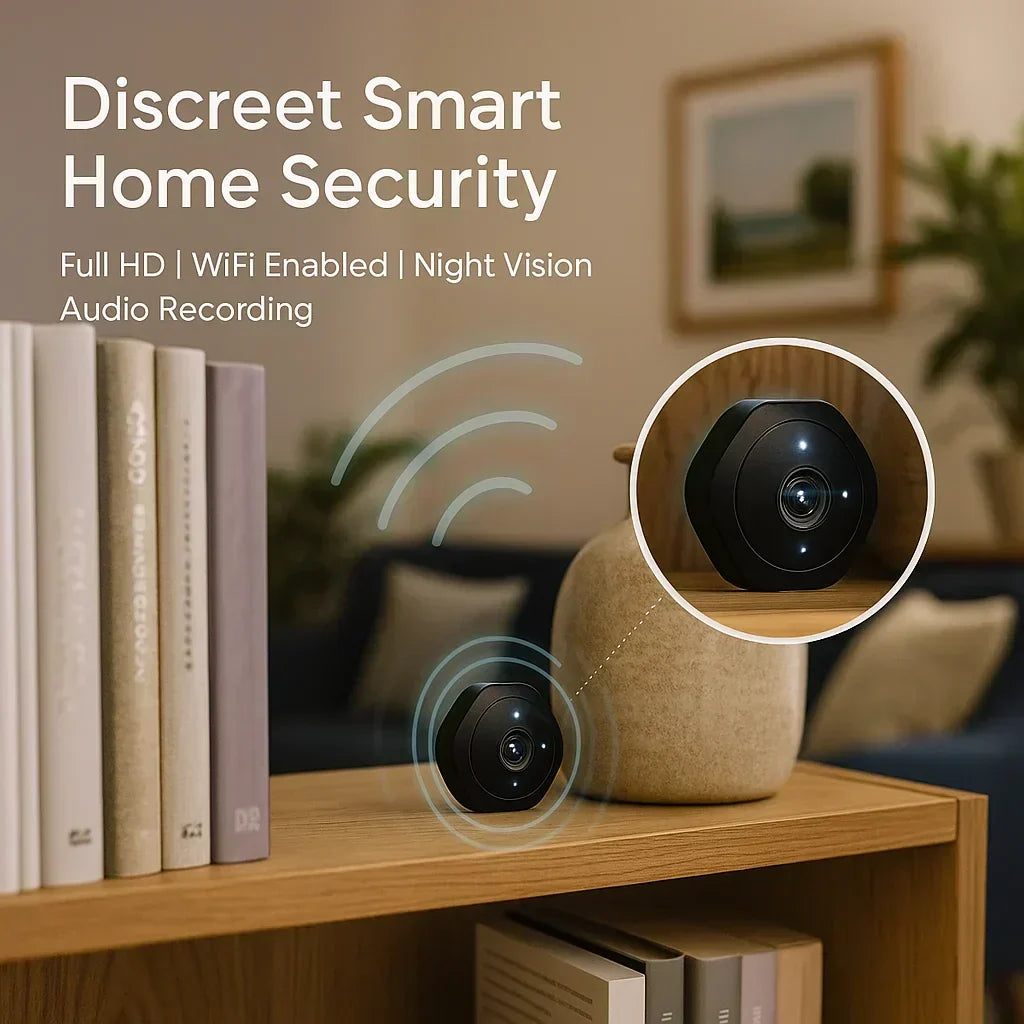 Nexara Mini Security Camera — 1080P HD, Night Vision, Two Way Audio, 30 Feet