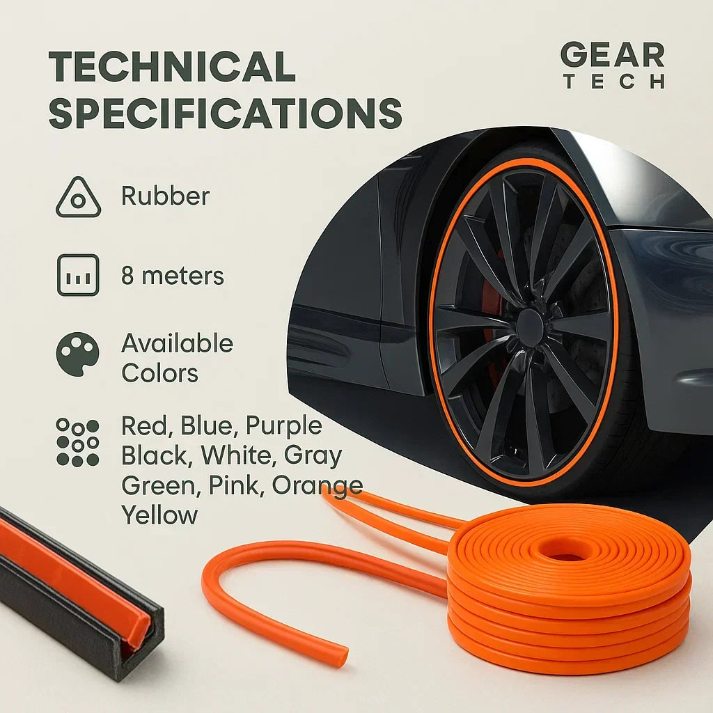 Protector de llantas de aleación VeloGuard — Protección contra impactos y rozaduras en bordillos