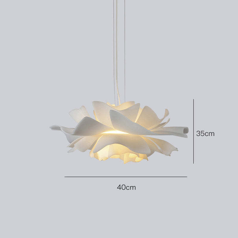 Bella-bloemhanglamp - modern ontwerp, wit acryl