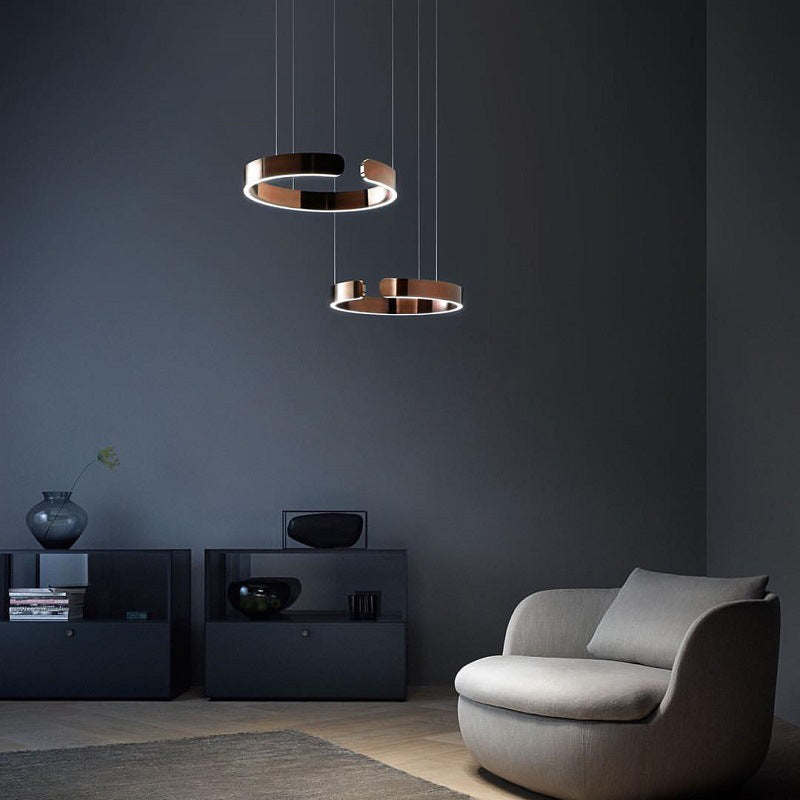 ModernLuxe moderne runde LED-Pendelleuchte – warmes Licht