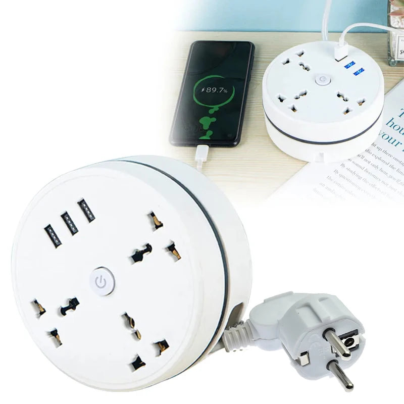 Intelligente Steckdosenleiste mit EU-Stecker — schnelles USB-Laden