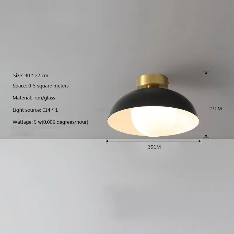 NordicLume Minimalist Ceiling Light With Wood Iron Finish