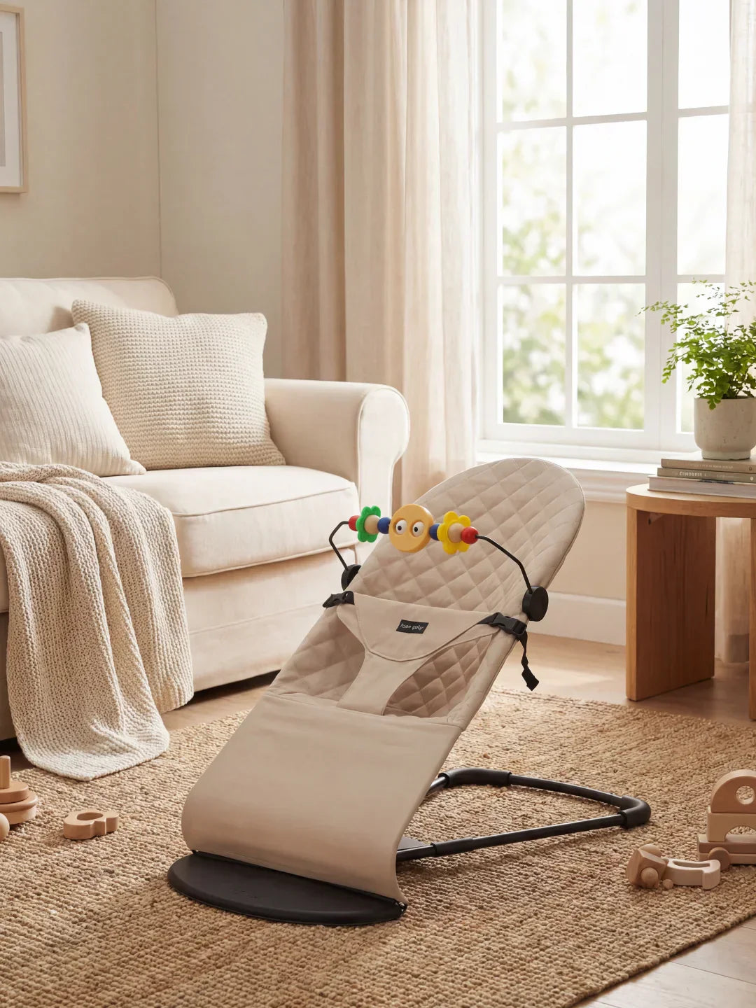 Collapsible Baby Bouncer Chair — Interactive Toy Arch Stand