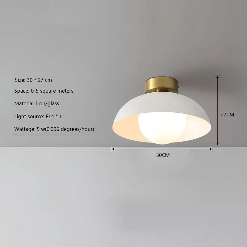 NordicLume Minimalist Ceiling Light With Wood Iron Finish