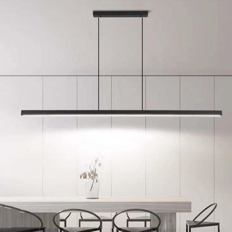 Liniowa lampa wisząca LED Nexis — czarny i brązowy metal
