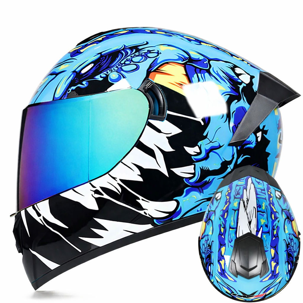 Capacete Integral LVS-701 — Sistema de Viseira Dupla, Proteção Térmica para o Inverno