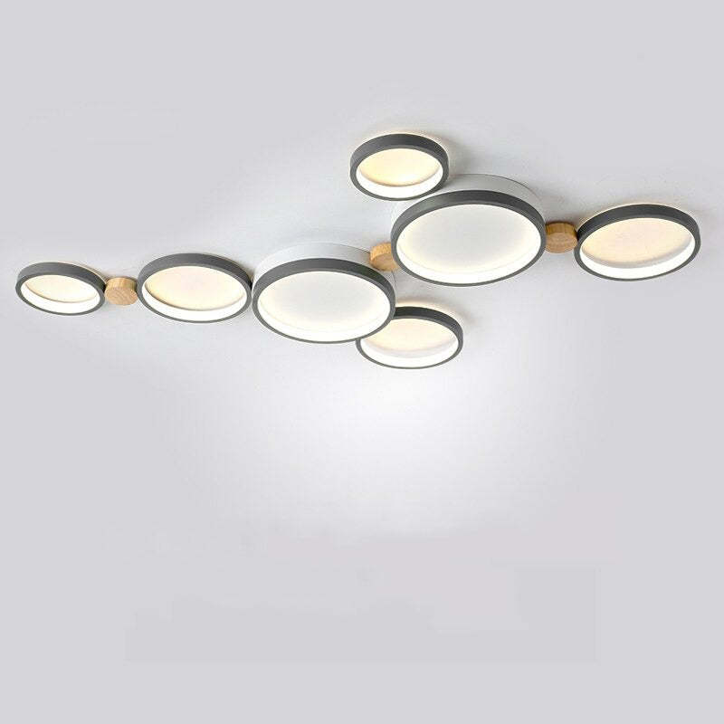 Plafonnier en métal blanc et gris NovaLumen — Design contemporain