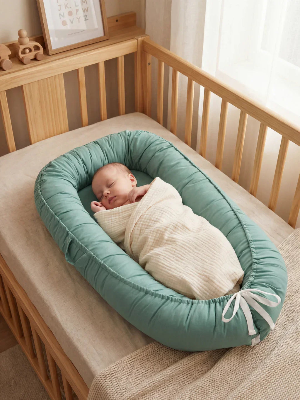 Soft Cotton Baby Nest — Contoured Sleeper Pod Design