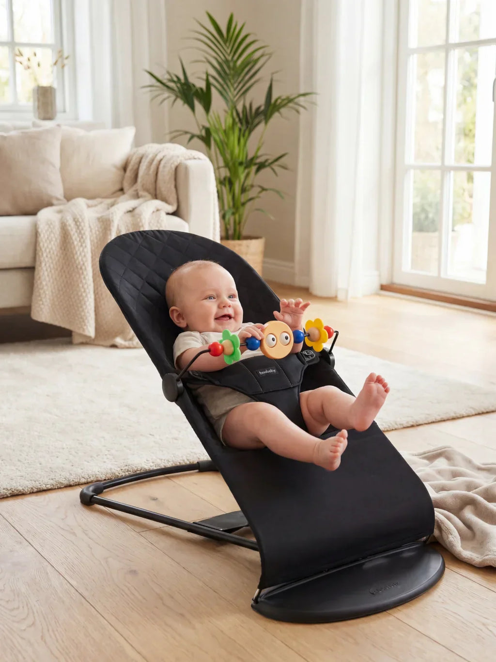 Collapsible Baby Bouncer Chair — Interactive Toy Arch Stand