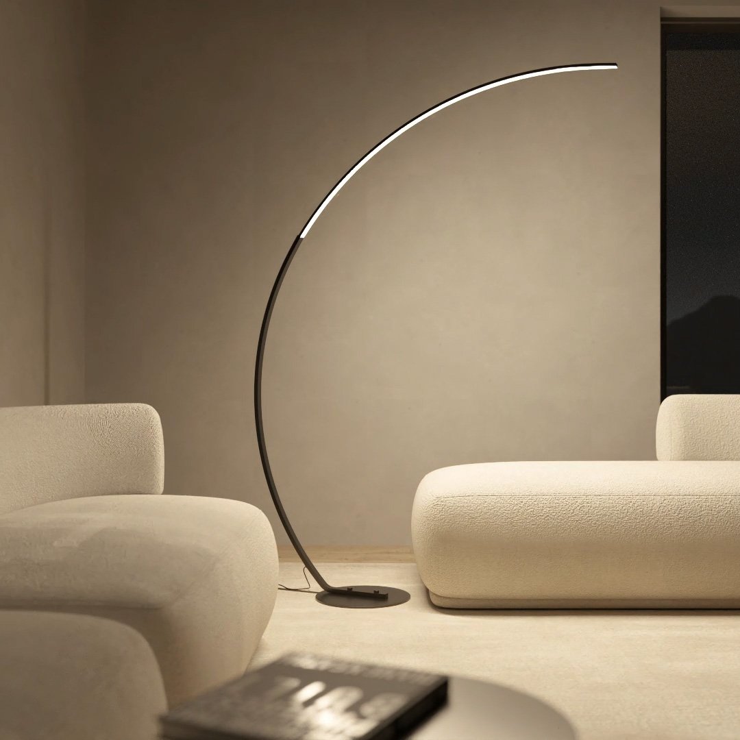 LumiFloor LED-golvlampa — dimbar belysning på 2700K, fotströmbrytare
