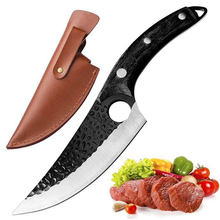 Faca de cozinha japonesa artesanal Huusk Premium Control — fio de corte de precisão