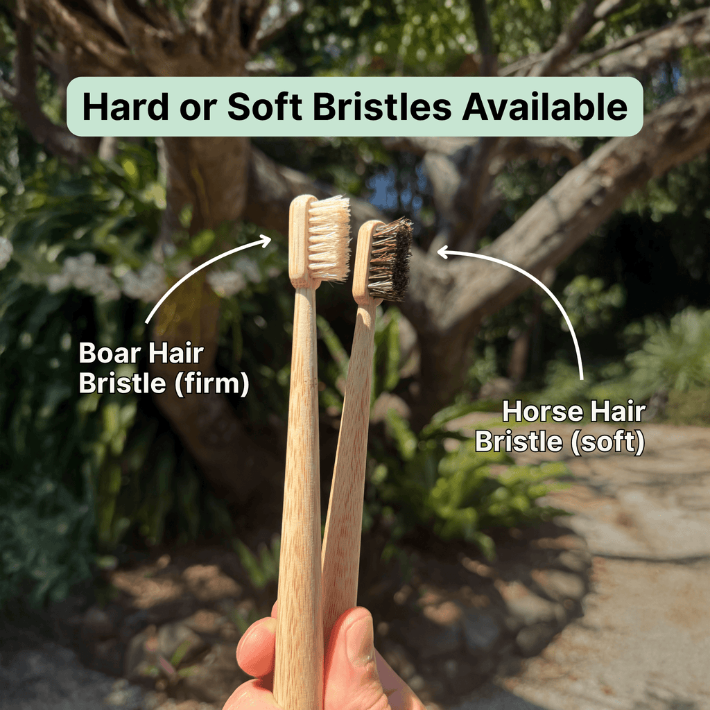Four-Pack Bamboo Toothbrush Set — Natural Bristle Design
